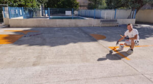 Nouveau terrain de sport en cours d'aménagement au YMCA Gard Pont d'Avignon